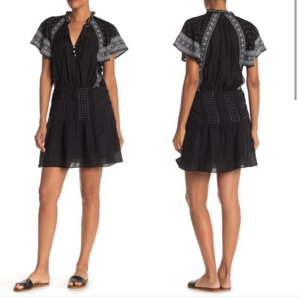 Veronica Beard Minos Embroidered Silk Blend Dress View 3